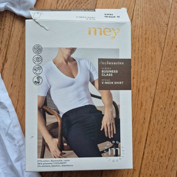 mey myfunctional The undershirt V-Neck Series Dry Cotton Functional White - Picture 5 of 12